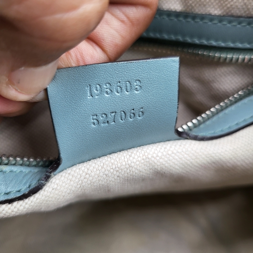 GUCCI Joy Medium GG Imprime Boston 30 Bag Light Blue..Authentic...!!! - Picture 11 of 16